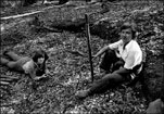 540-7 Andrea Wray Suzanne Griset and I walk up Burdell Mtn with Primo April 1977