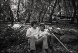 540-8 Andrea Wray Suzanne Griset and I walk up Burdell Mtn with Primo April 1977